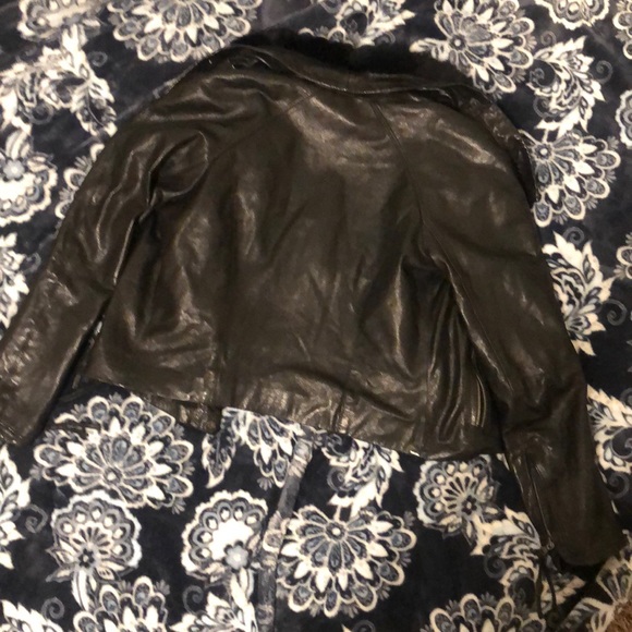 La Fee Verte Leather Rabbit Fur Jacket - Picture 6 of 6